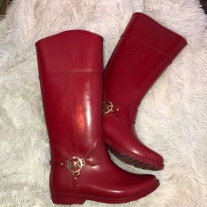 Red Michael Kors rainboots